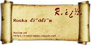 Roska Ádám névjegykártya